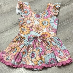 Cheeky Plum Floral Kids Dance Leo - Pink, Blue, Orange